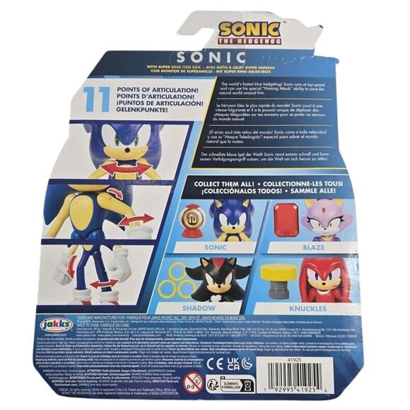 Sonic The Hedgehog Jakks 4" Action Figure - ONE - NEW NIB - Picture 2 of 2